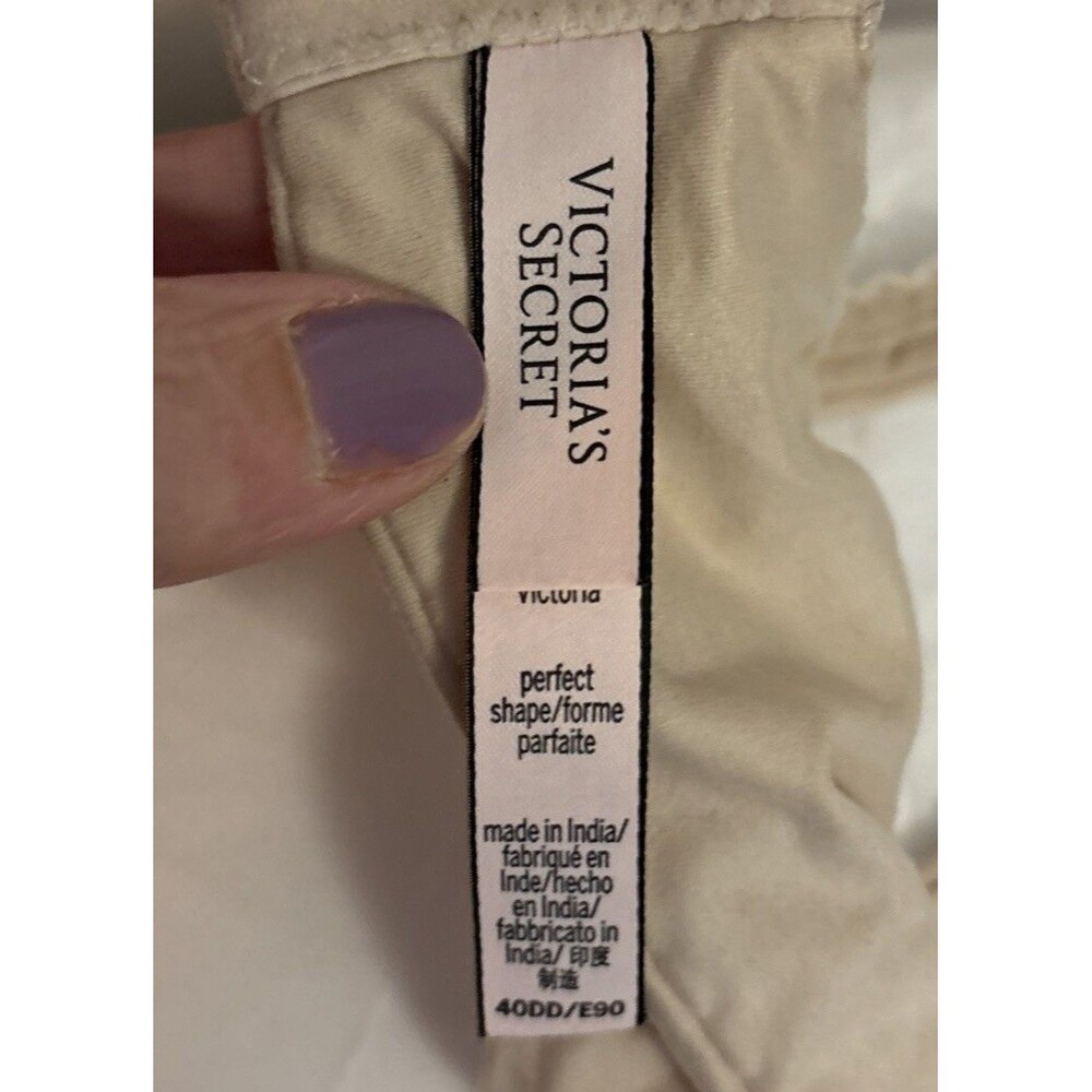 Victoria Secret Body By Victoria Perfect Shape Padded Push-Up Beige Bra, Sz 40DD - Picture 6 of 10